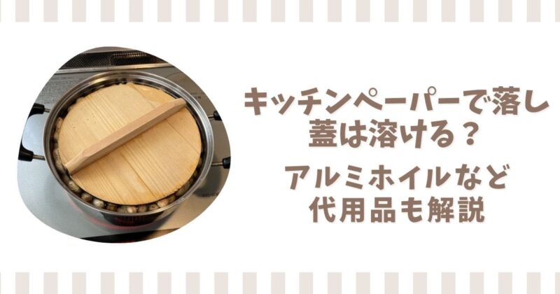 キッチンペーパーで落し蓋は溶ける?アルミホイルなど代用品も解説